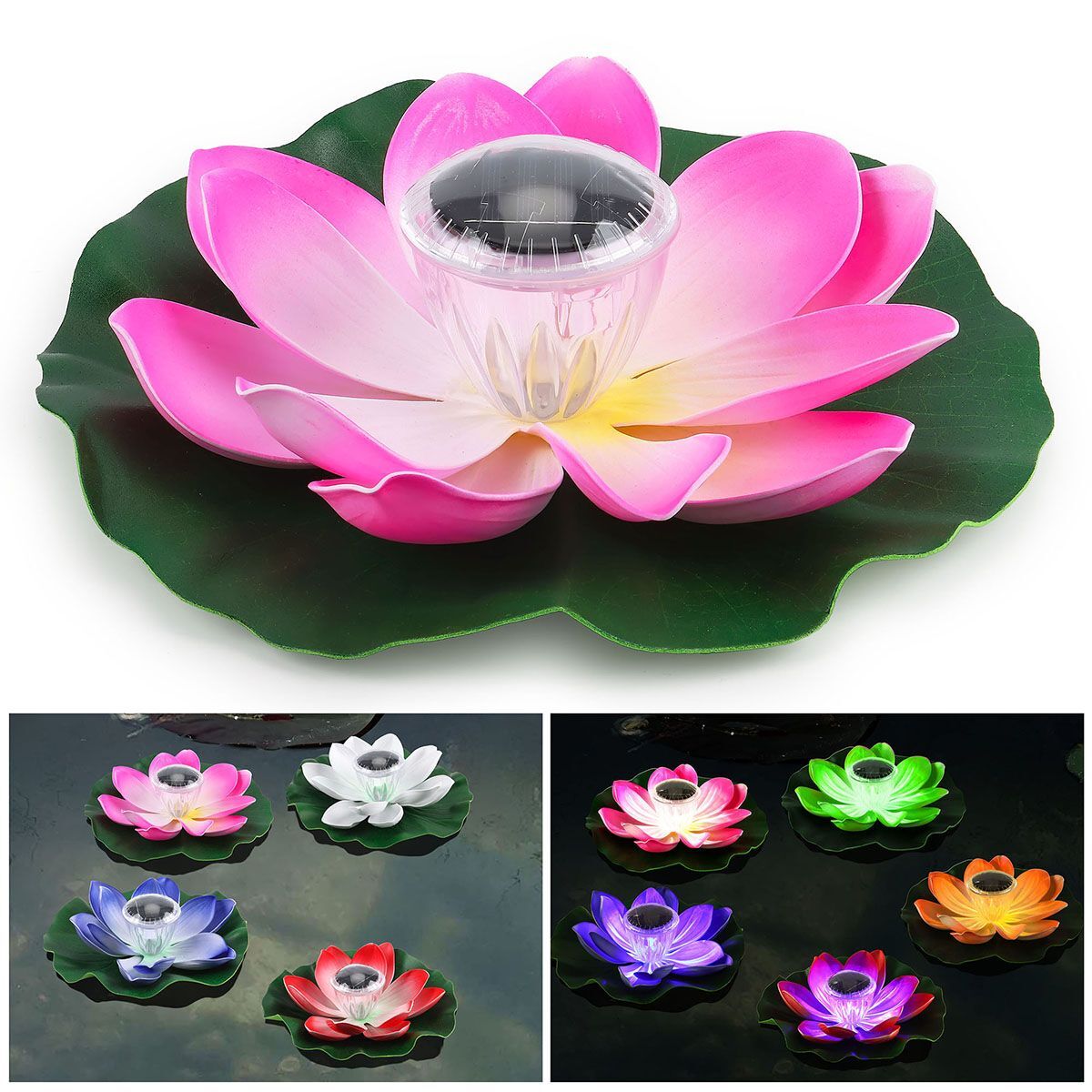 Floating LED Lotus Flower Light Pond Pool Garden Landscape Decorative Lamp USA