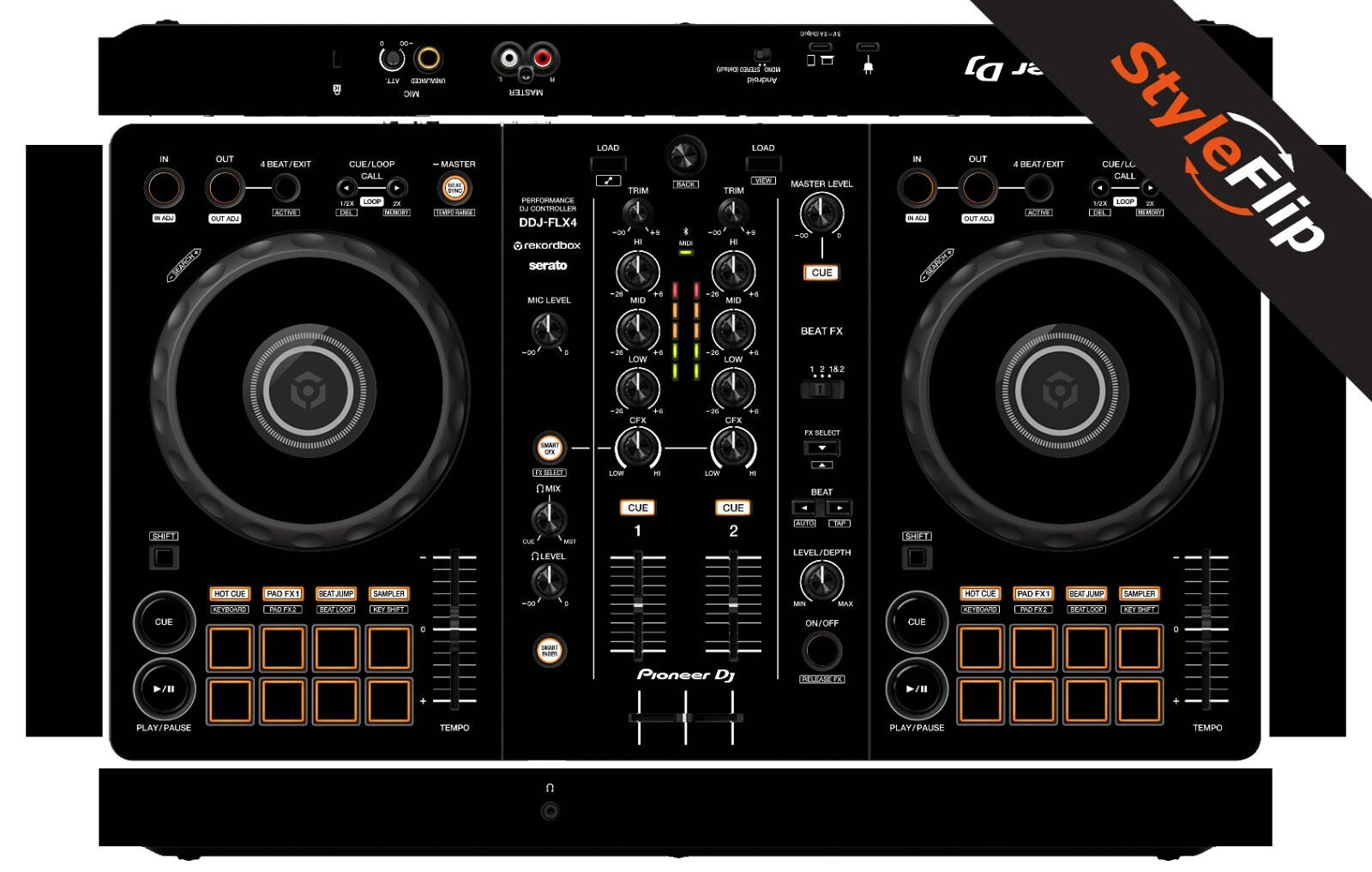 Pioneer DDJ-FLX4 Skin | Color Black | Protective Decal | StyleFlip Skins