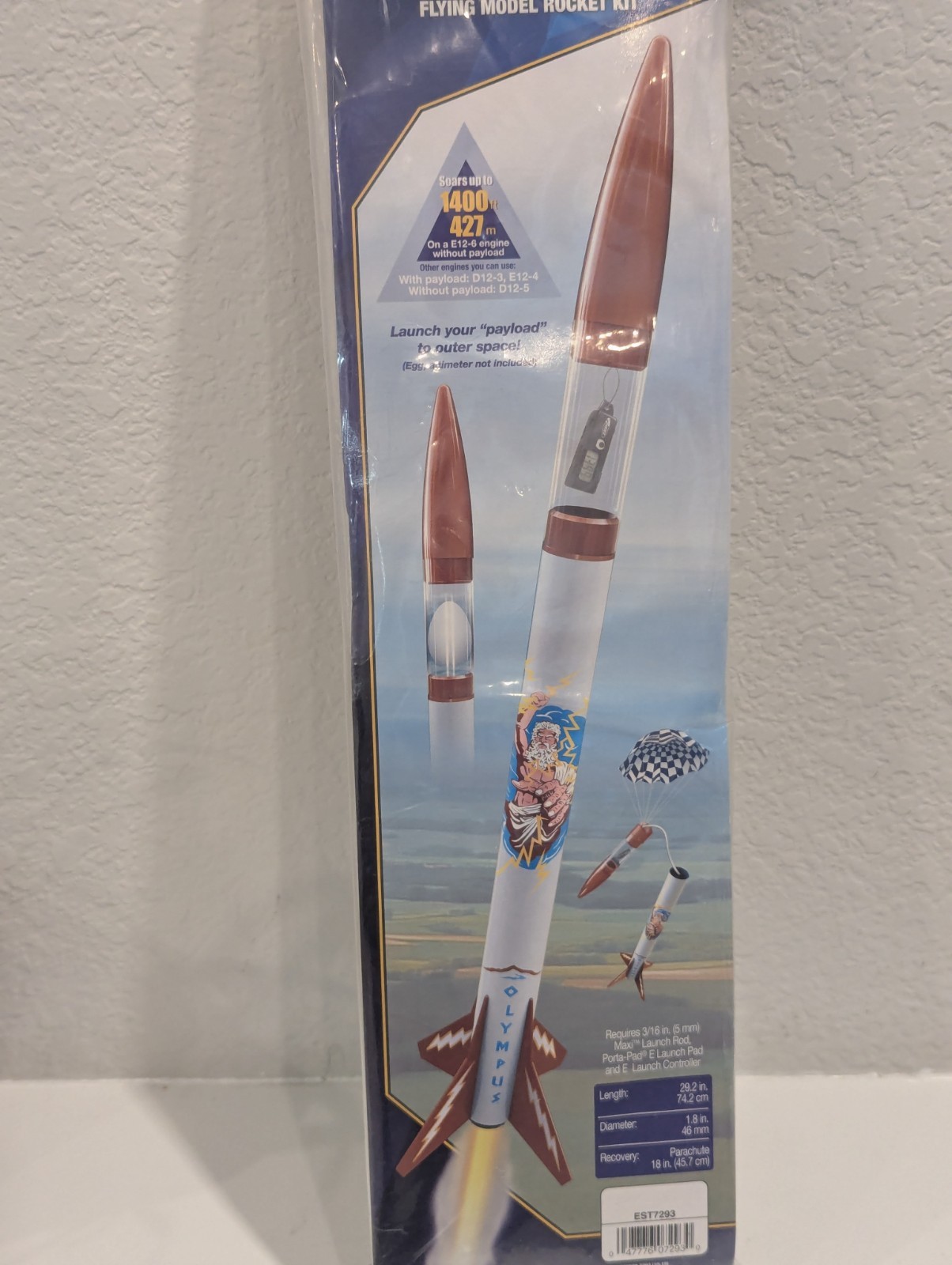 Estes Olympus #7293 Flying Model Rocket! Large 29” D & E Powered Payload Rocket!