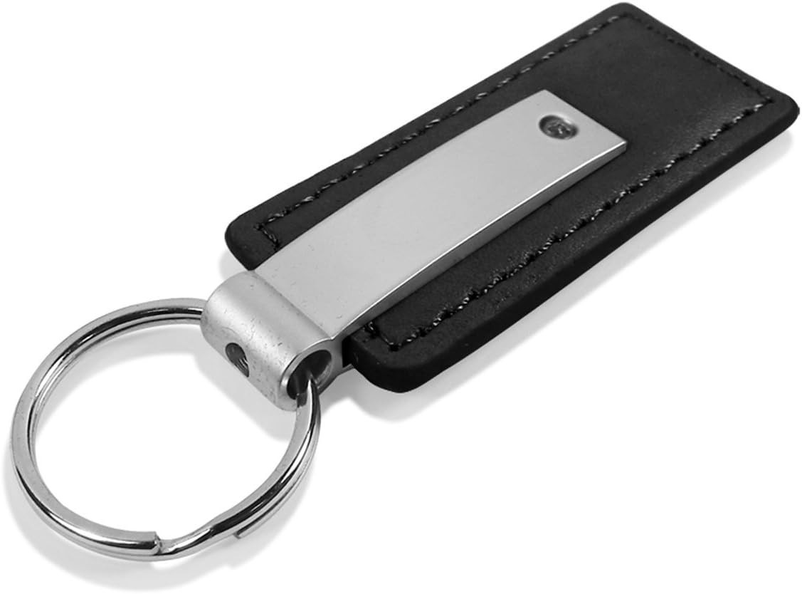 Toyota LOGO on Black Leather Rectangular Key Fob Keychain Key Ring