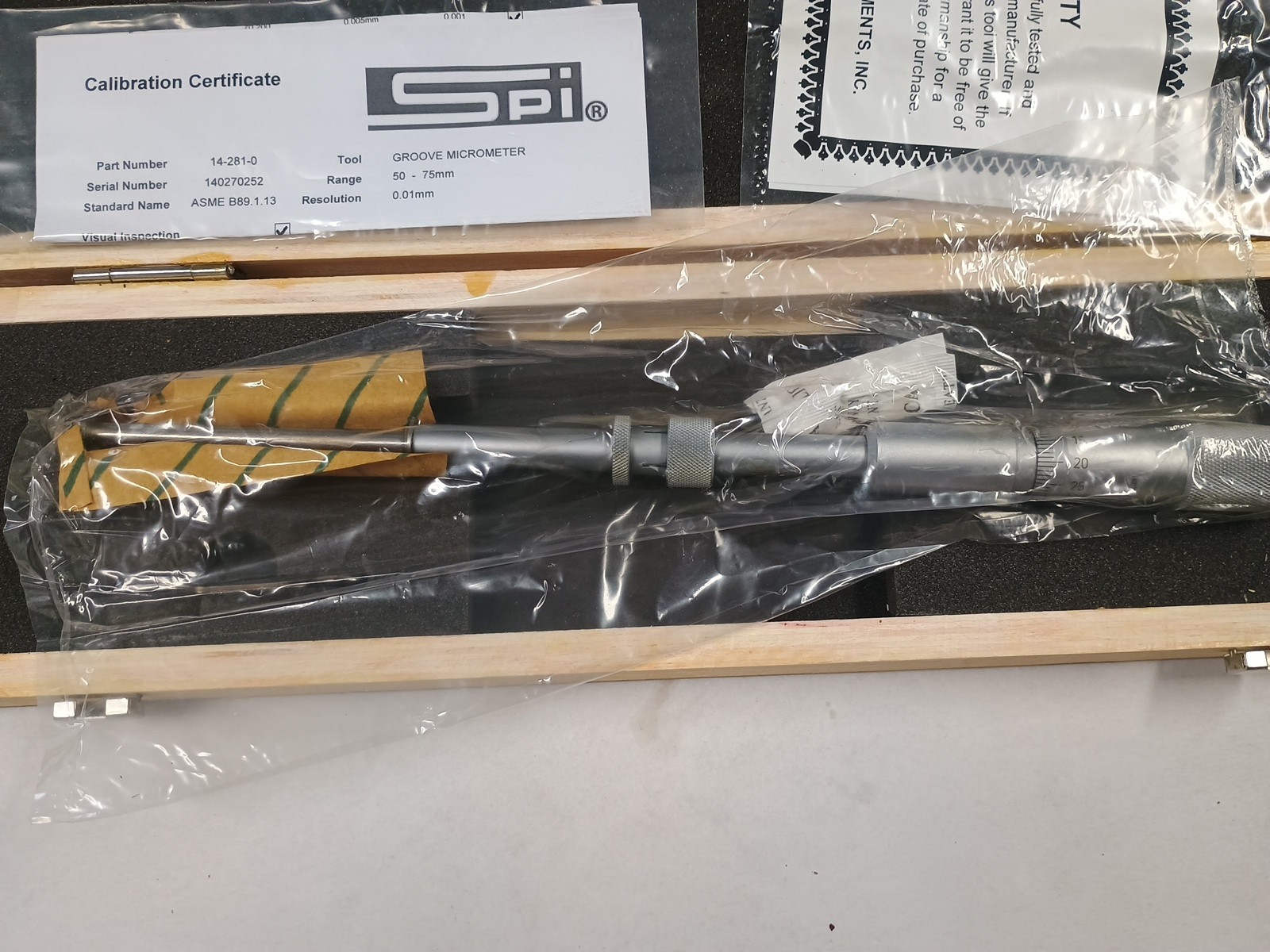 SPI 14-281-0 50-75mm Groove Micrometer