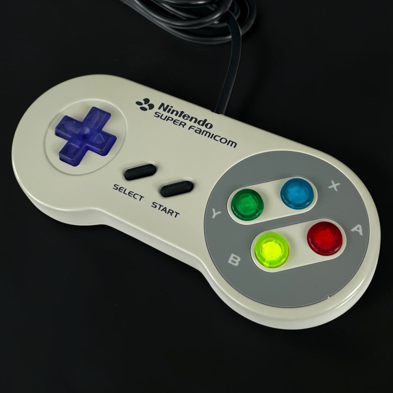 Custom Restored Super Nintendo Controller Clear Buttons NEW 6ft Cable SNES + SFC