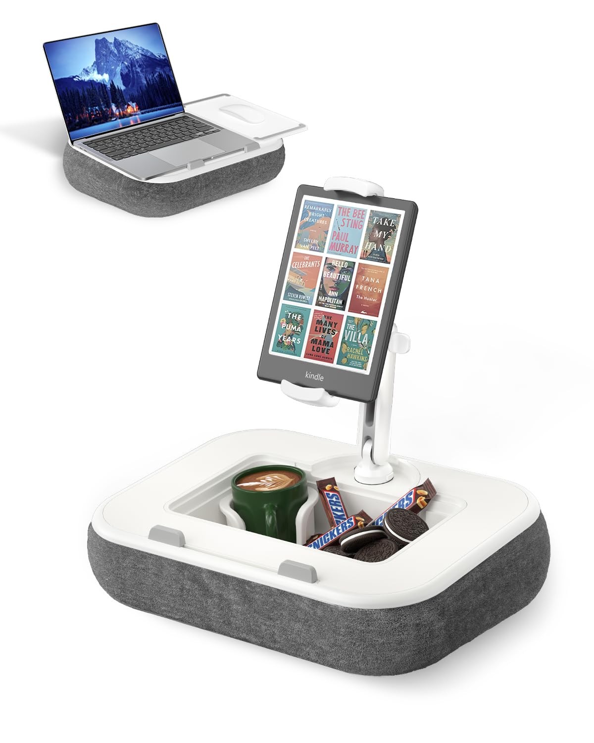 Kindle Pillow Stand Holder, Phone Holder for Bed, Laptop Lap Desk with Mouse ...