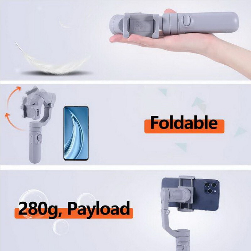Foldable Handheld Three-axis Gimbal Stabilizer Anti-shake For Phone HQ3 USB31