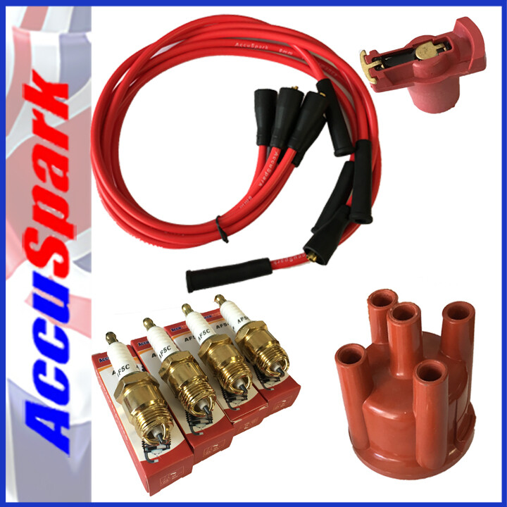 Ford Pinto Accuspark Cap/RedRotor/Red leads For Bosch Fast Road/Race Plugs AF5C