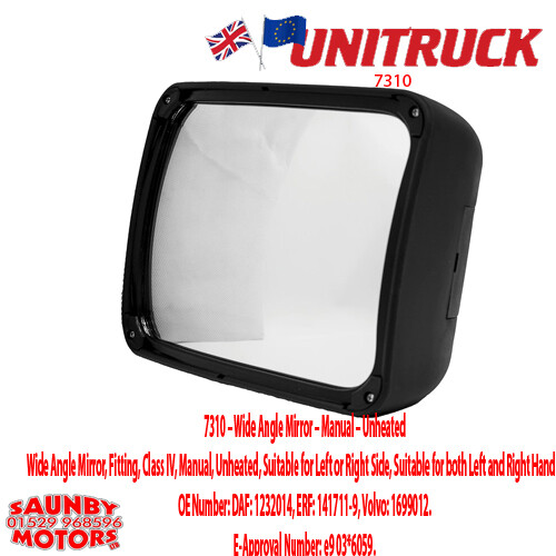 UNITRUCK 7310  Wide Angle Mirror  DAF (FA/65/75/85/95/XF