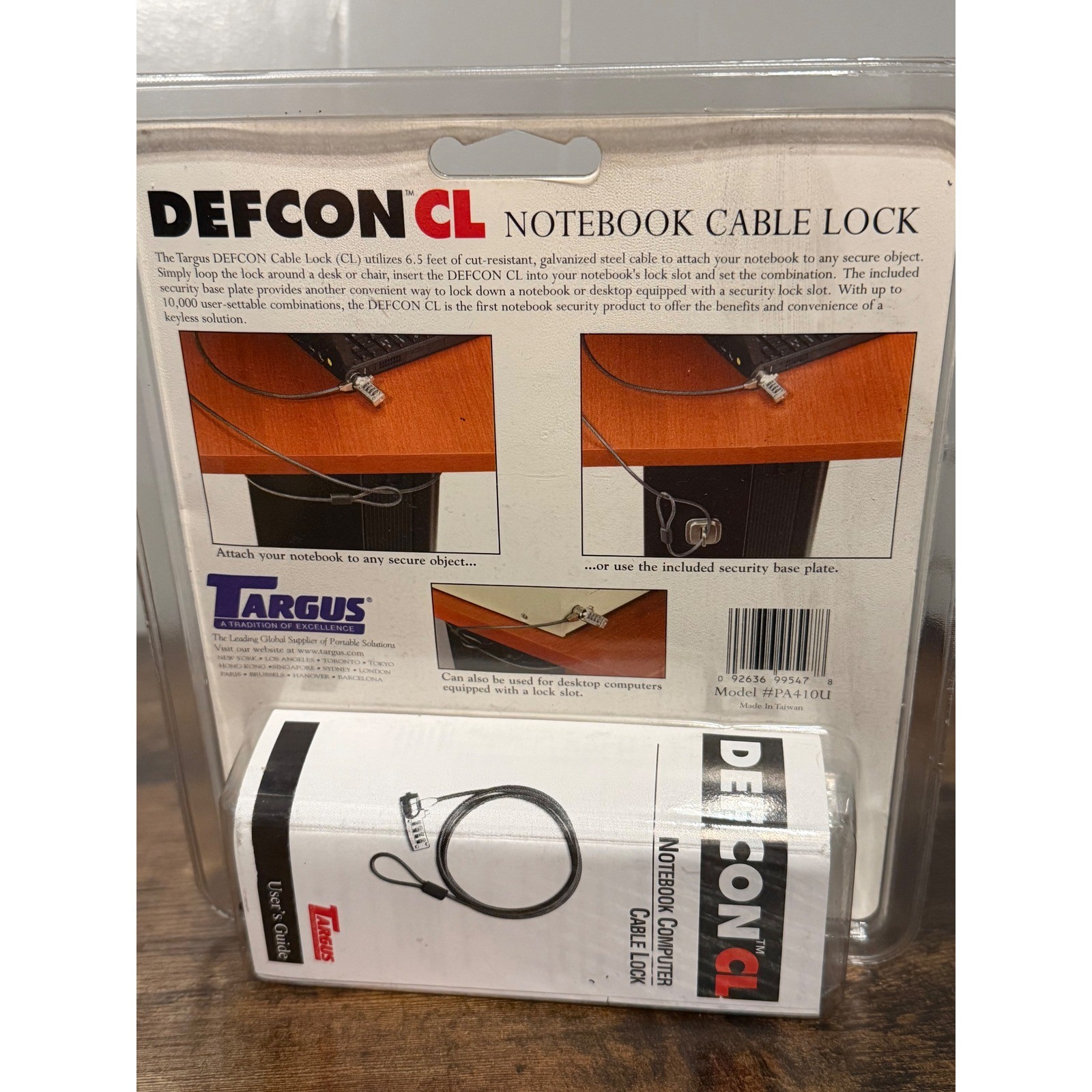 Targus DEFCON CL Notebook Cable Lock PA410U 6.5ft Combination Laptop Security