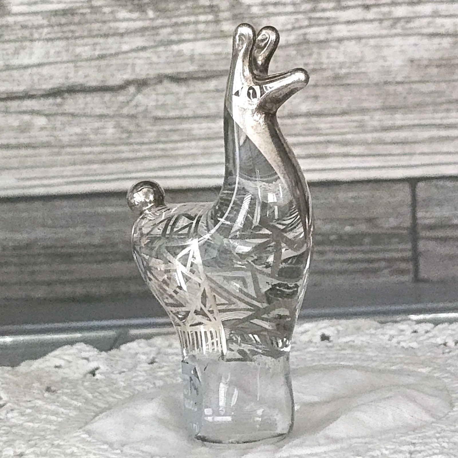 Vintage Seclen Artesanos LLAMA ALPACA Silver 990 Figurine Peru 3.5” H Art Glass