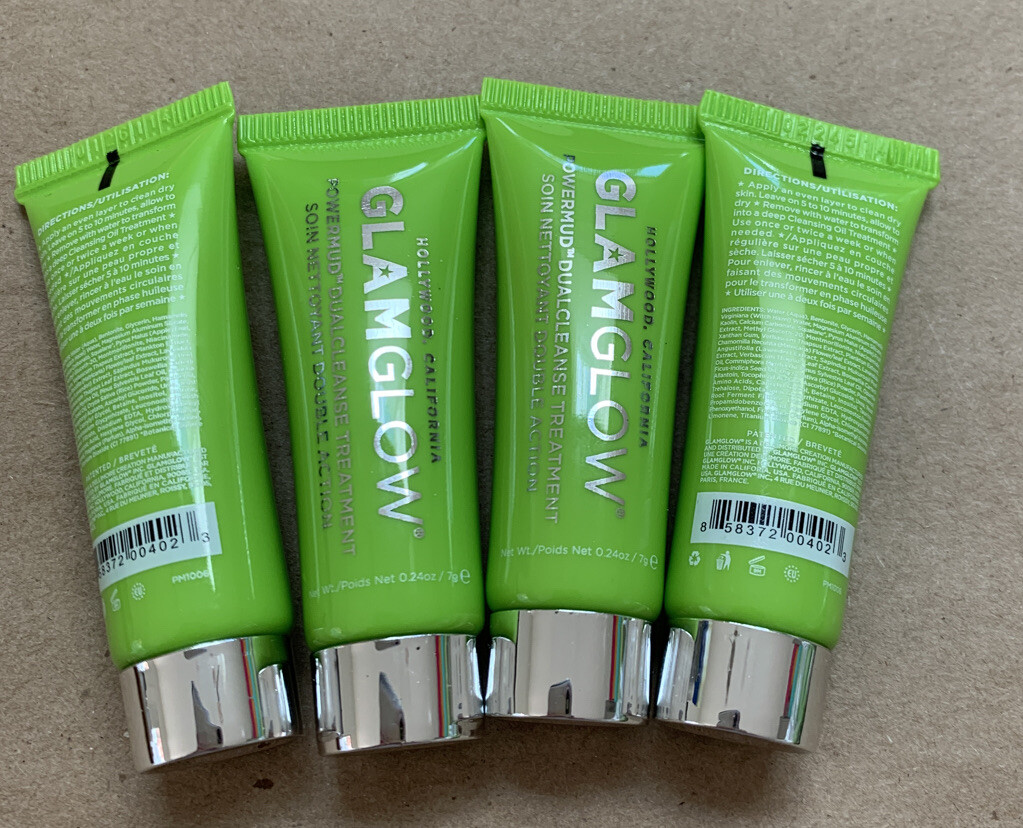 Glamglow Green Powermud Dualcleanse Treatment 4pc sample Size (0.24 Oz / 7 g EA)