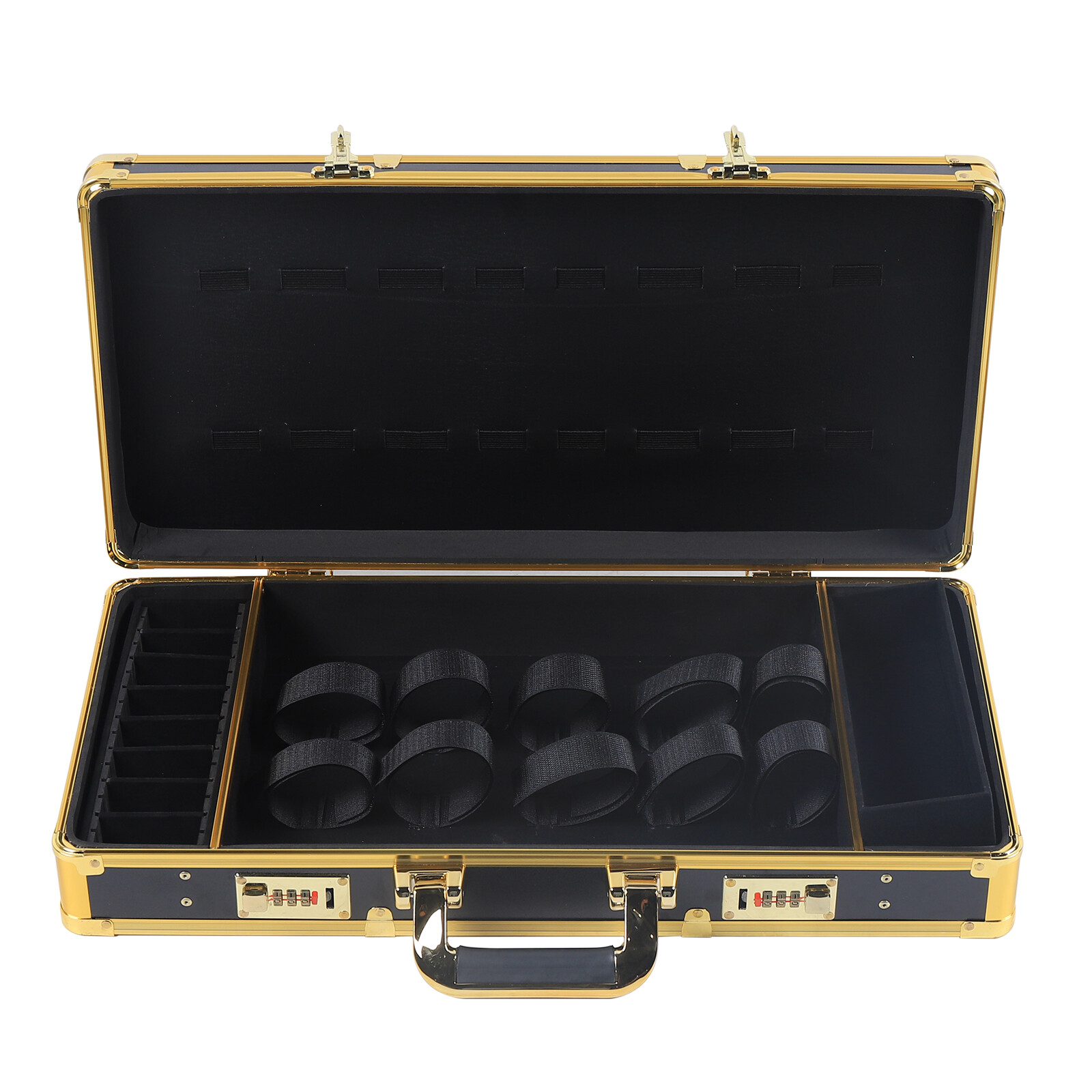 Large Barber Suitcase Carrying Case Clipper Trimmers Tool Storage Organizer Gold
