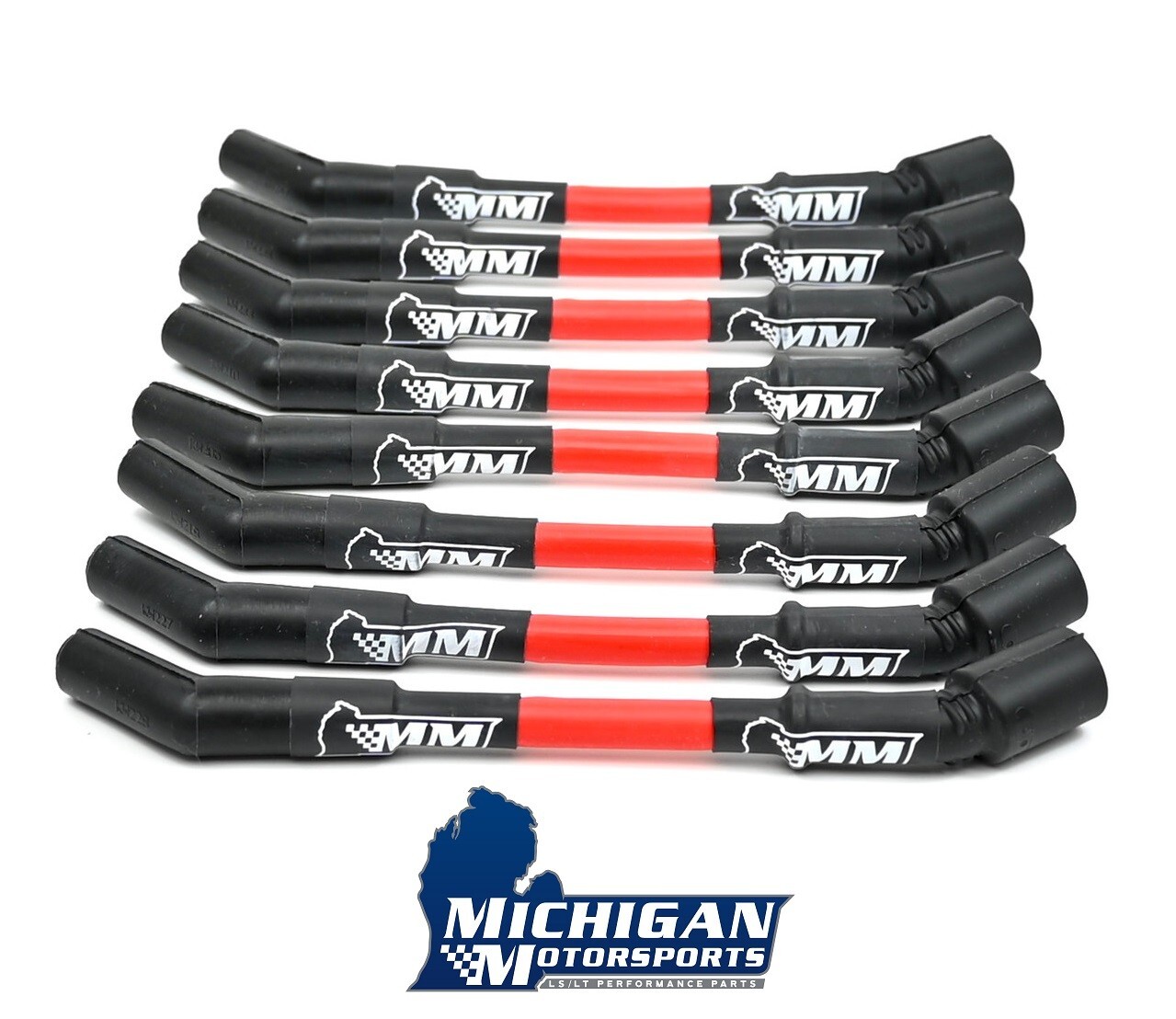 Michigan Motorsports LS Car Spark Plug Wires - Red 10mm LS1 LS3 L99 L76 LS2 LS6