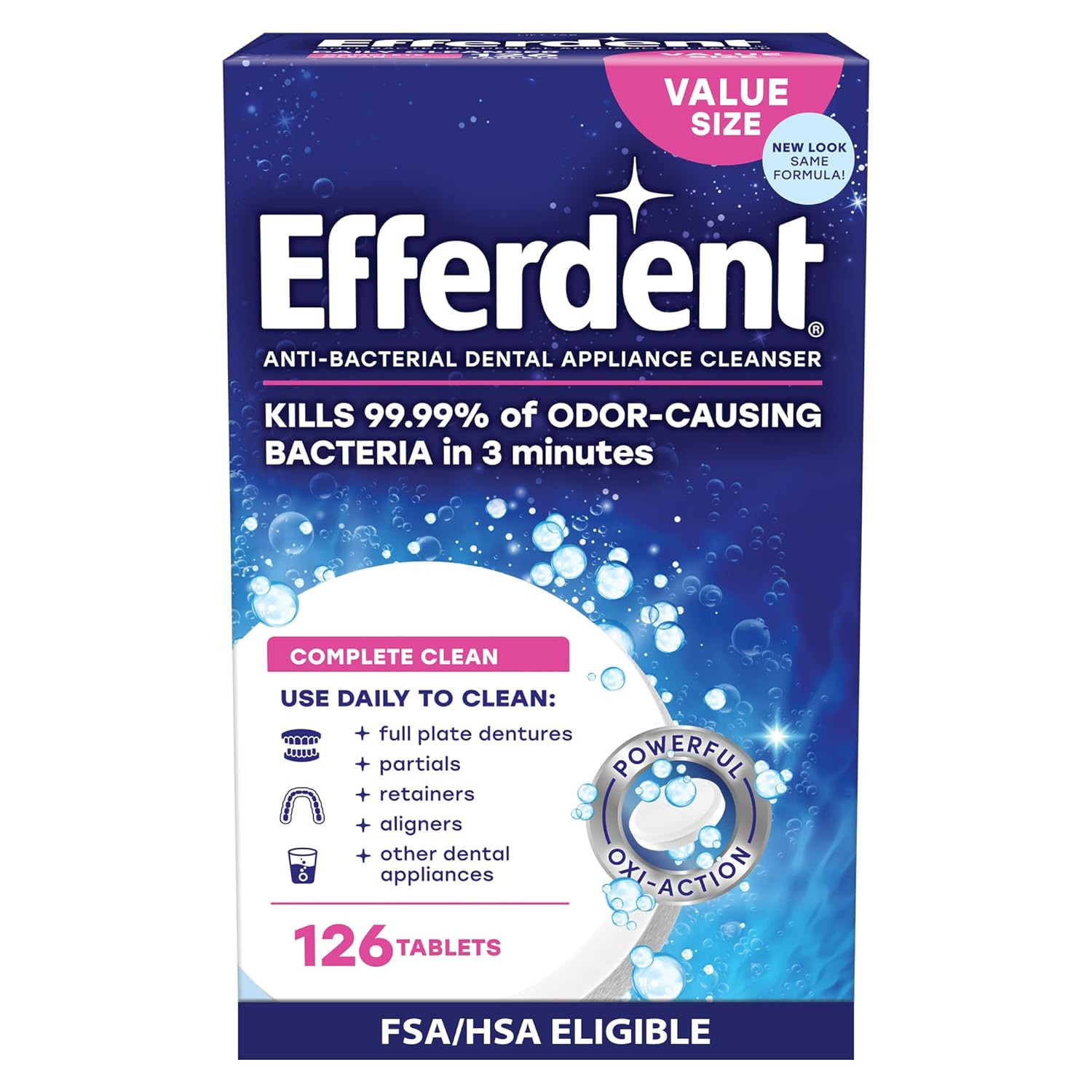 Complete Clean Denture Cleanser Tablets, 126 Count