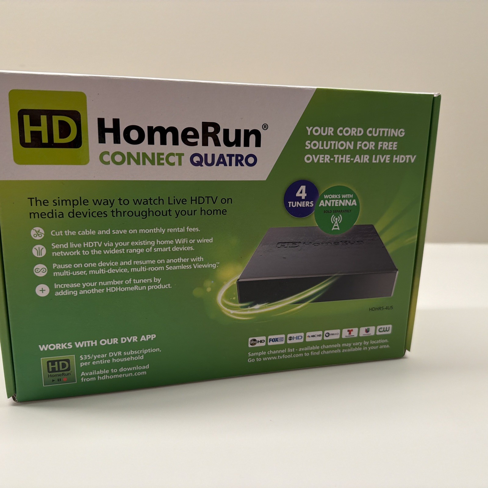 HDHomeRun Connect Quatro 4 Tuner (HDHR5-4US) OTA TV Tuner DVR