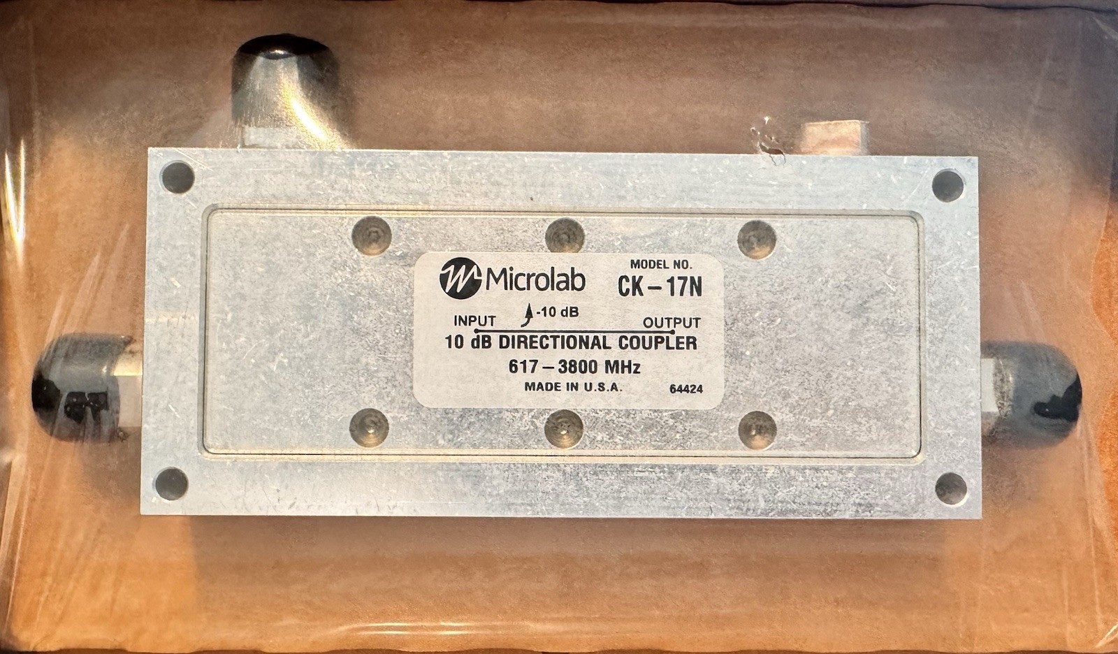 Microlab CK-17N Directional Coupler 10dB 617-3800 MHz, N Connectors