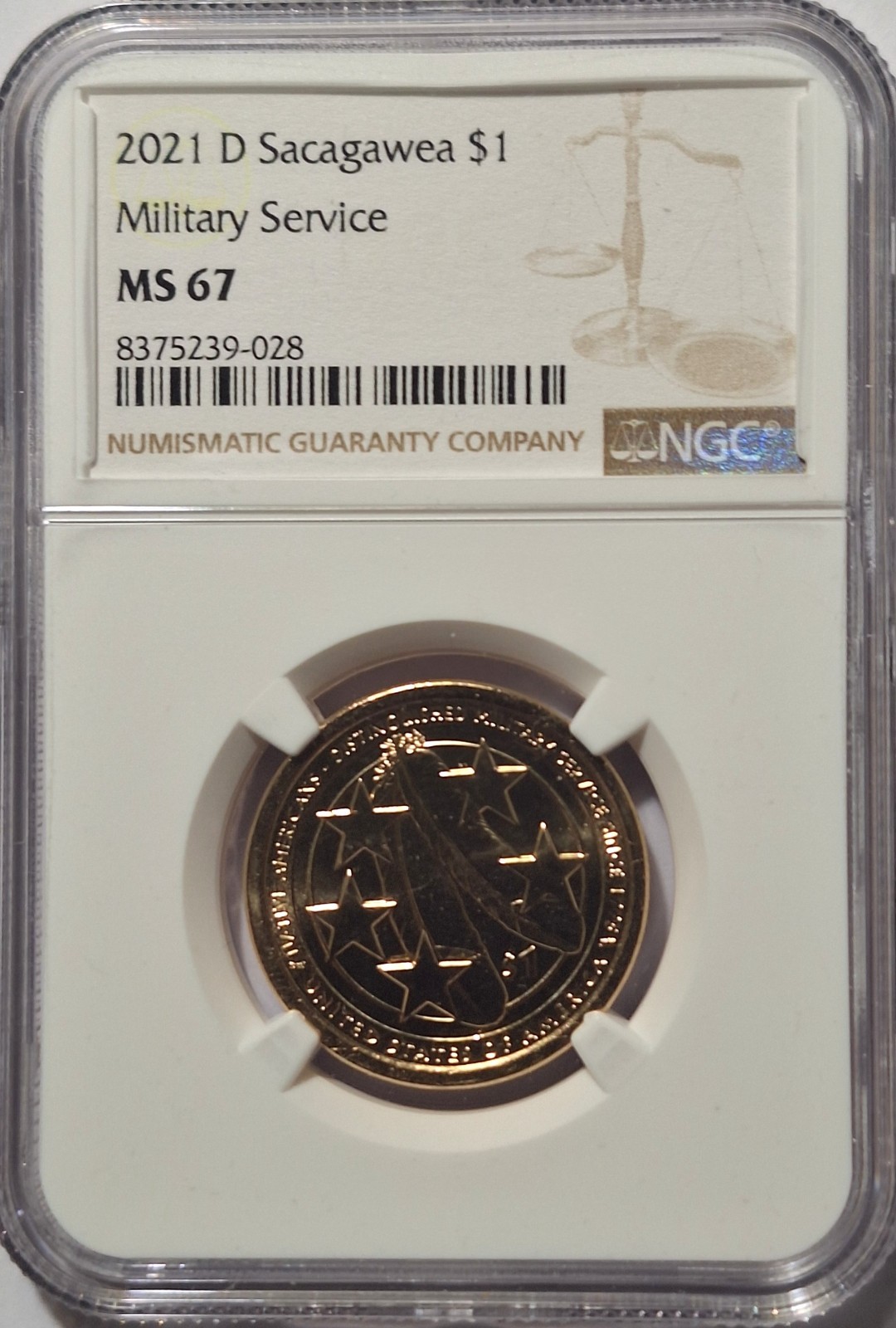 2021-D Sacaqawea Militery Service NGC MS 67