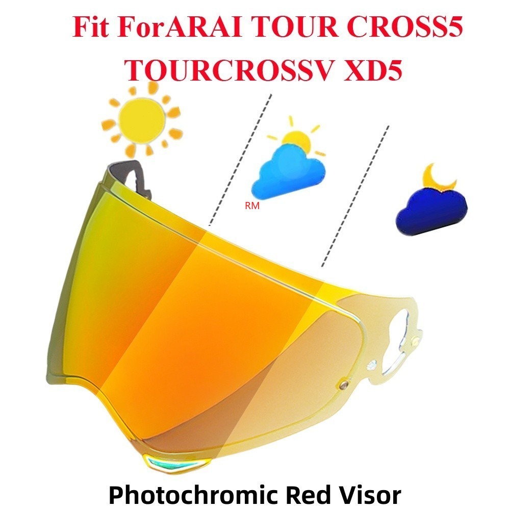 Photochromic Red Visor for Arai Tour-X5 TX5 XD-5 Tour-Cross V Helmet