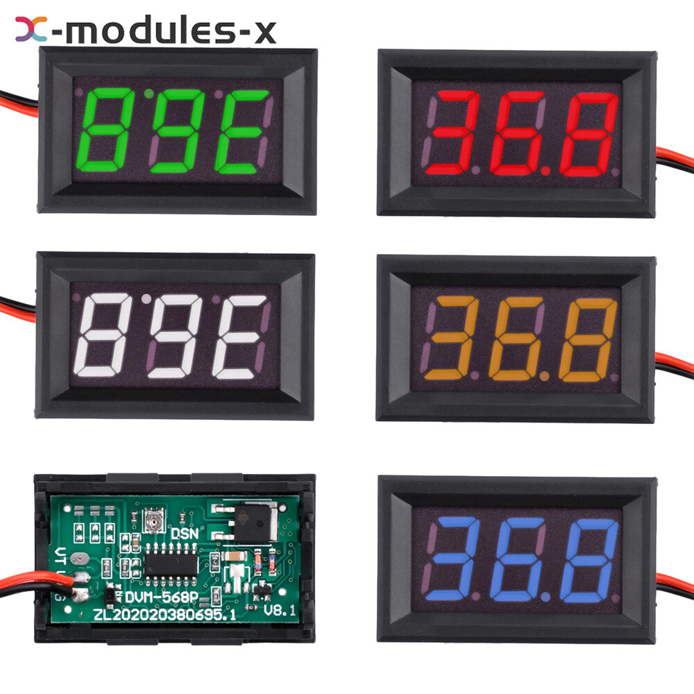 0.56 inch 2 Wire Digital Display DC Voltage Meter Voltmeter 3-Digit DC 5-120V