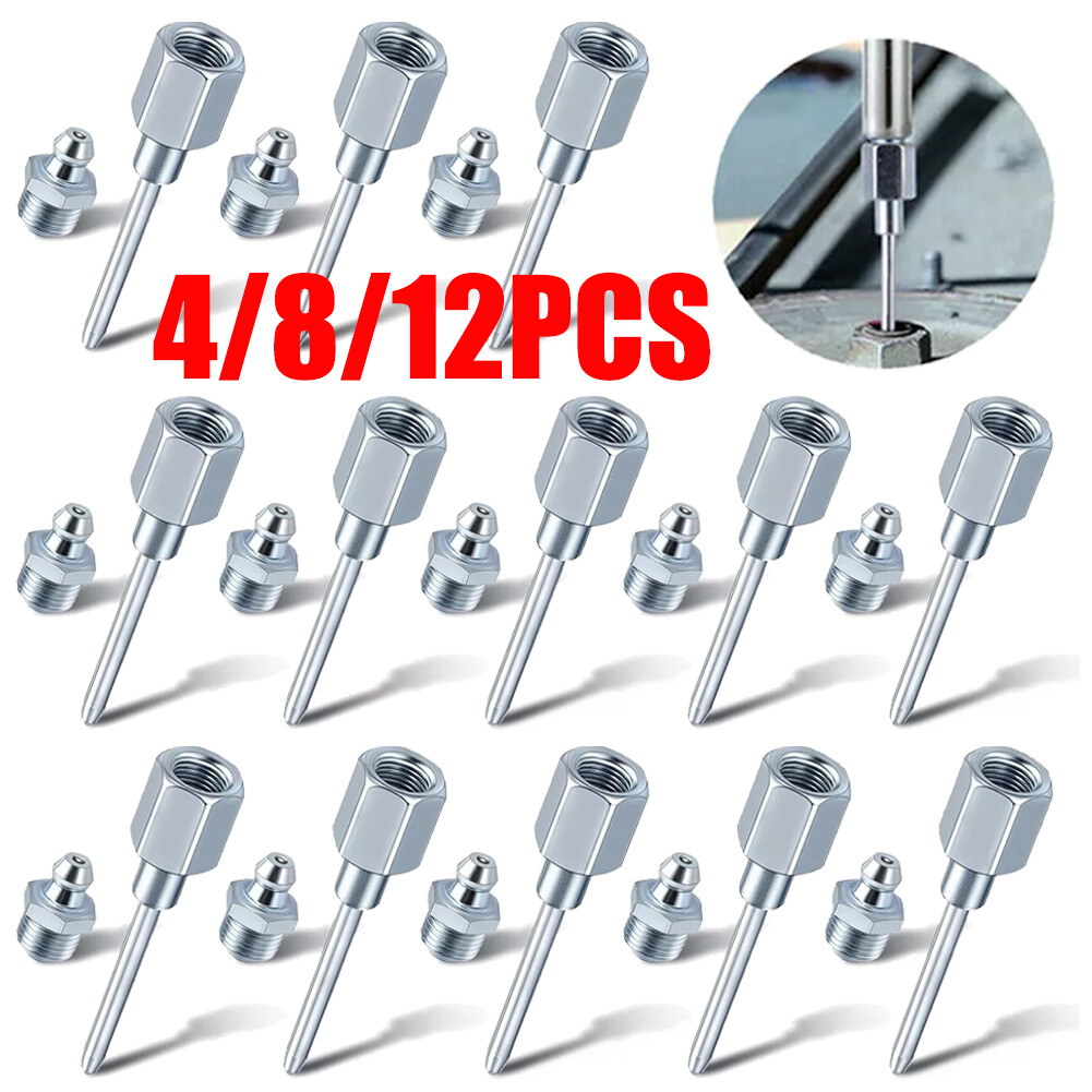 4/8/12PC Small Bearing Grease Injector Needles, Removable Grease Gun Needle Tip