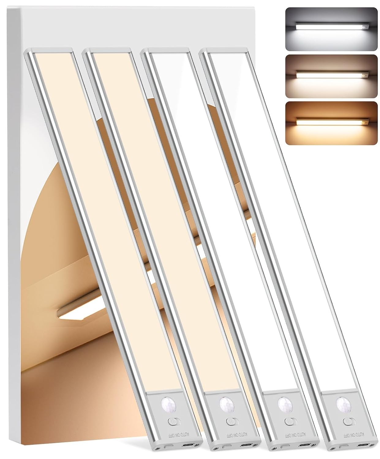 Under Cabinet Wireless Motion Sensor Lights 3 Color LED Indoor Motion Sensor