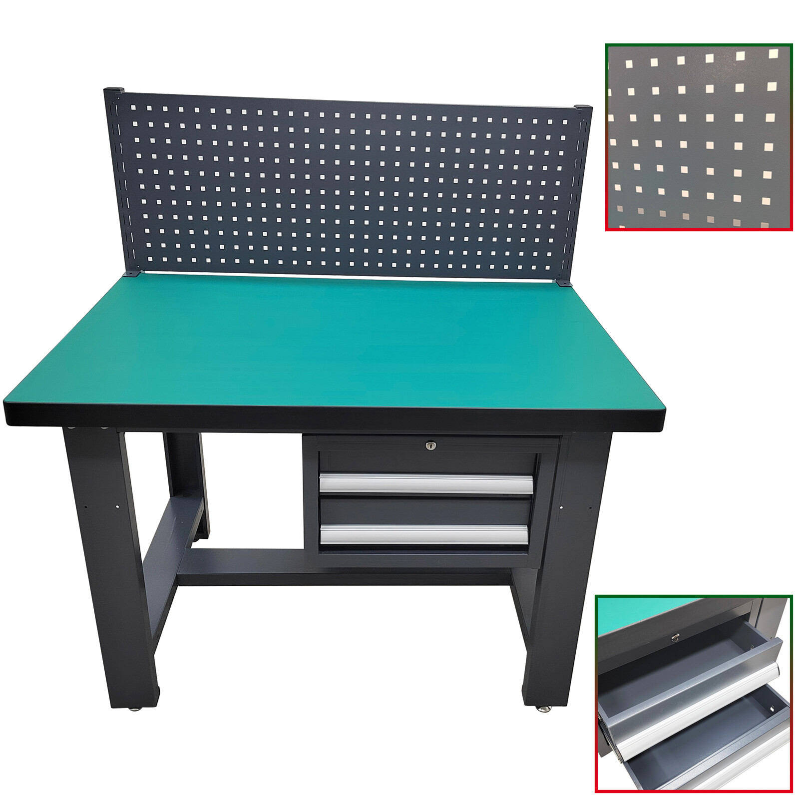 Anti-Static Assembly Line Work Table Workbench 1T Load with 2 Drawers 47x29.5''