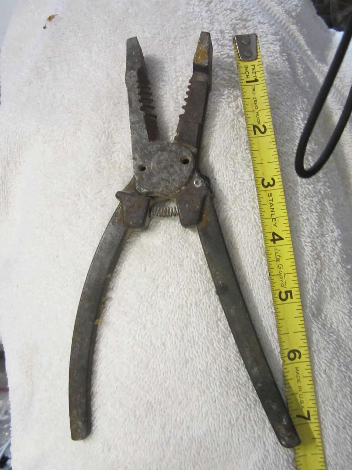 7.25" cutter heavy duty pliers electrical wire strippers tool,spring loaded,VTG