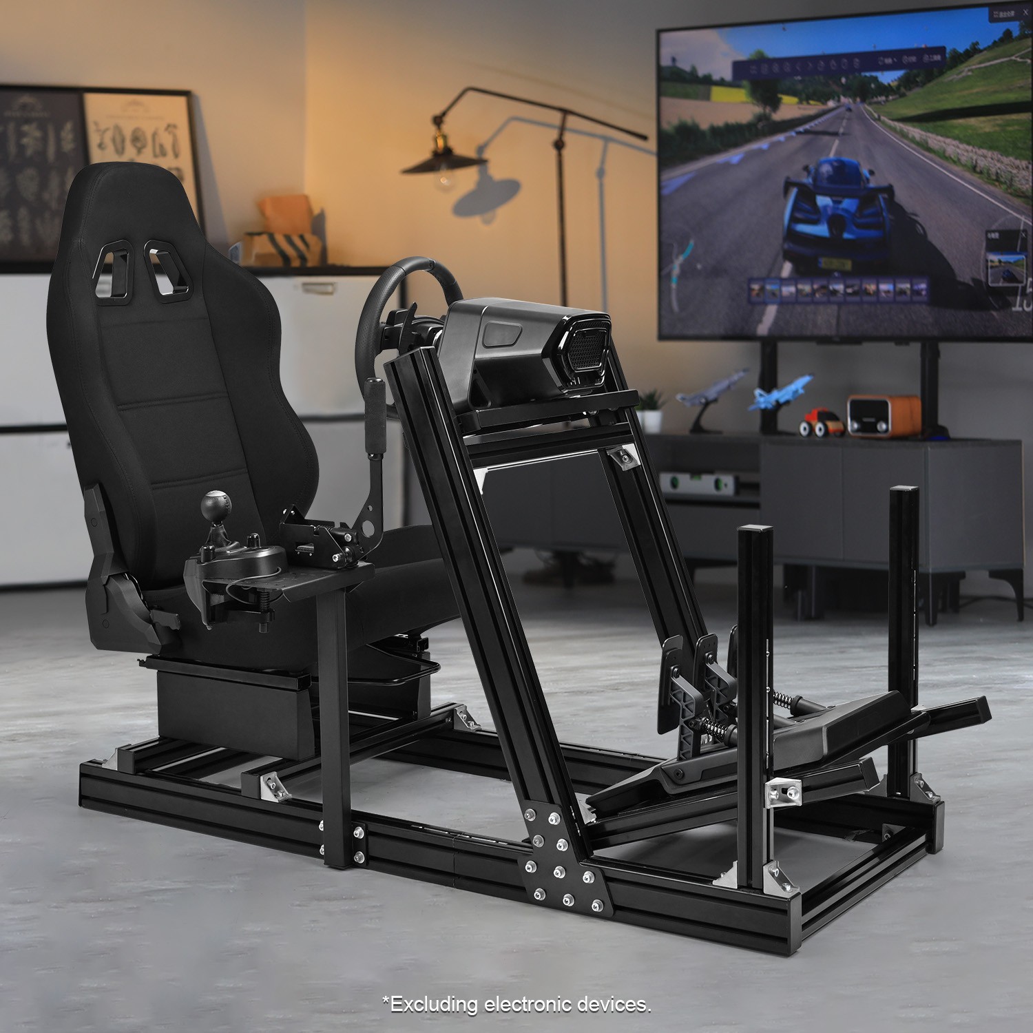 Marada 4080 Aluminum F1 Racing Sim Cockpit With Seat Fits Logitech Thrustmaster