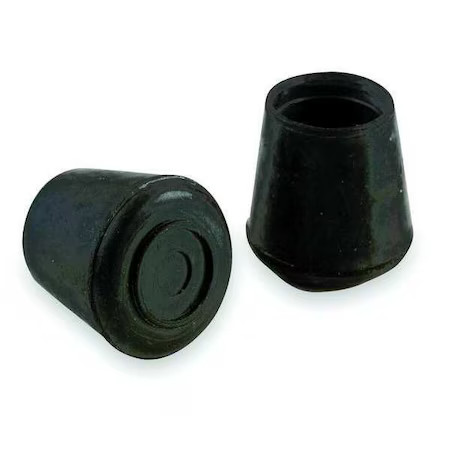 Zoro Select 6J573 Protective Leg Tips, Slip-On, Round, Pk24, Leg Outside Dia.:,