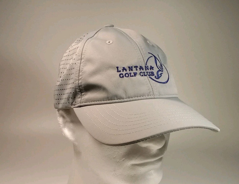 Lantana Golf Club Florida Course Hat Gray Meshed Back UPF 50+  Adjustable