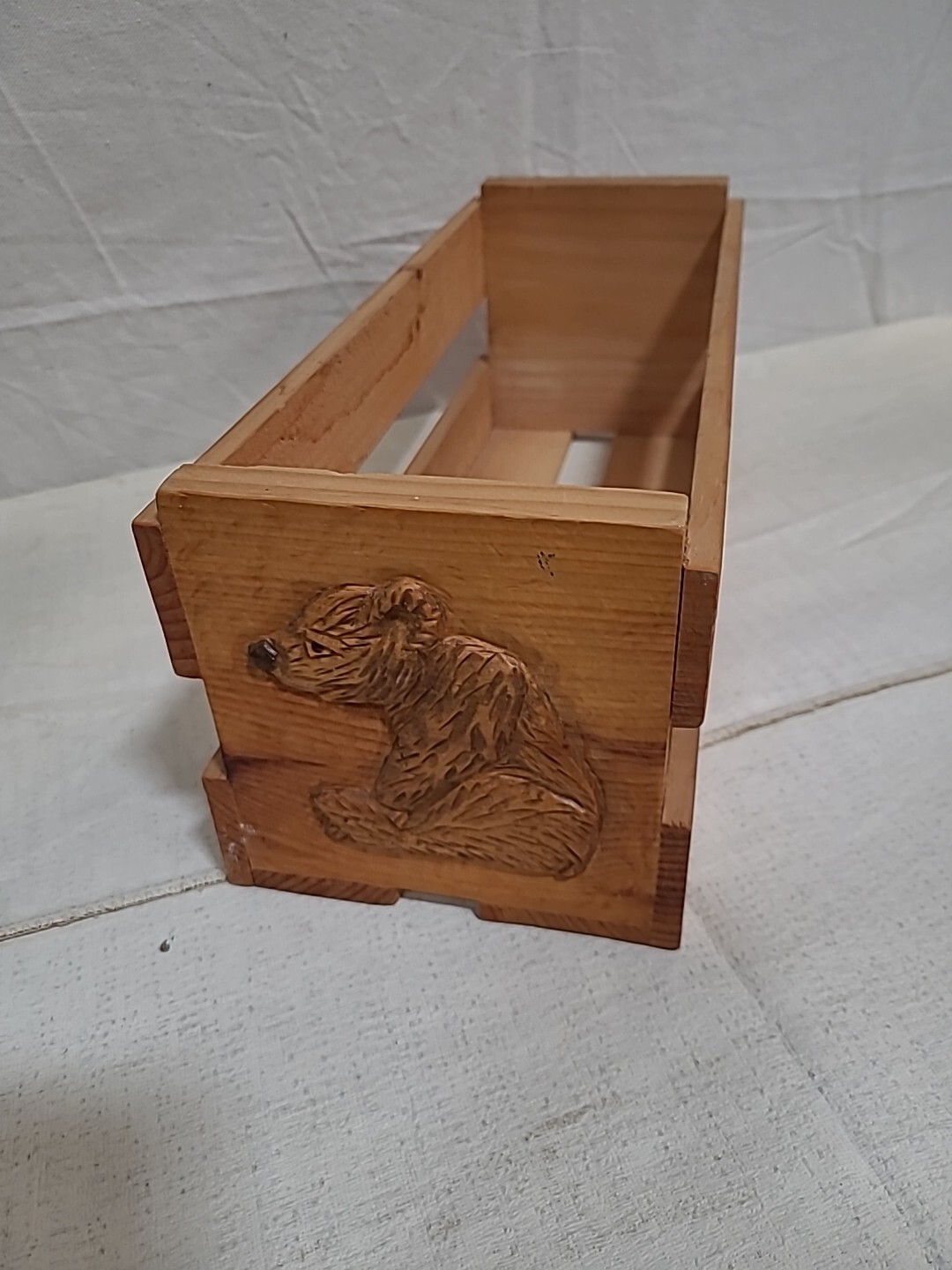 Unique One Of A Kind C.M.O'KELLEY Hand Carved Bear Storage Box
