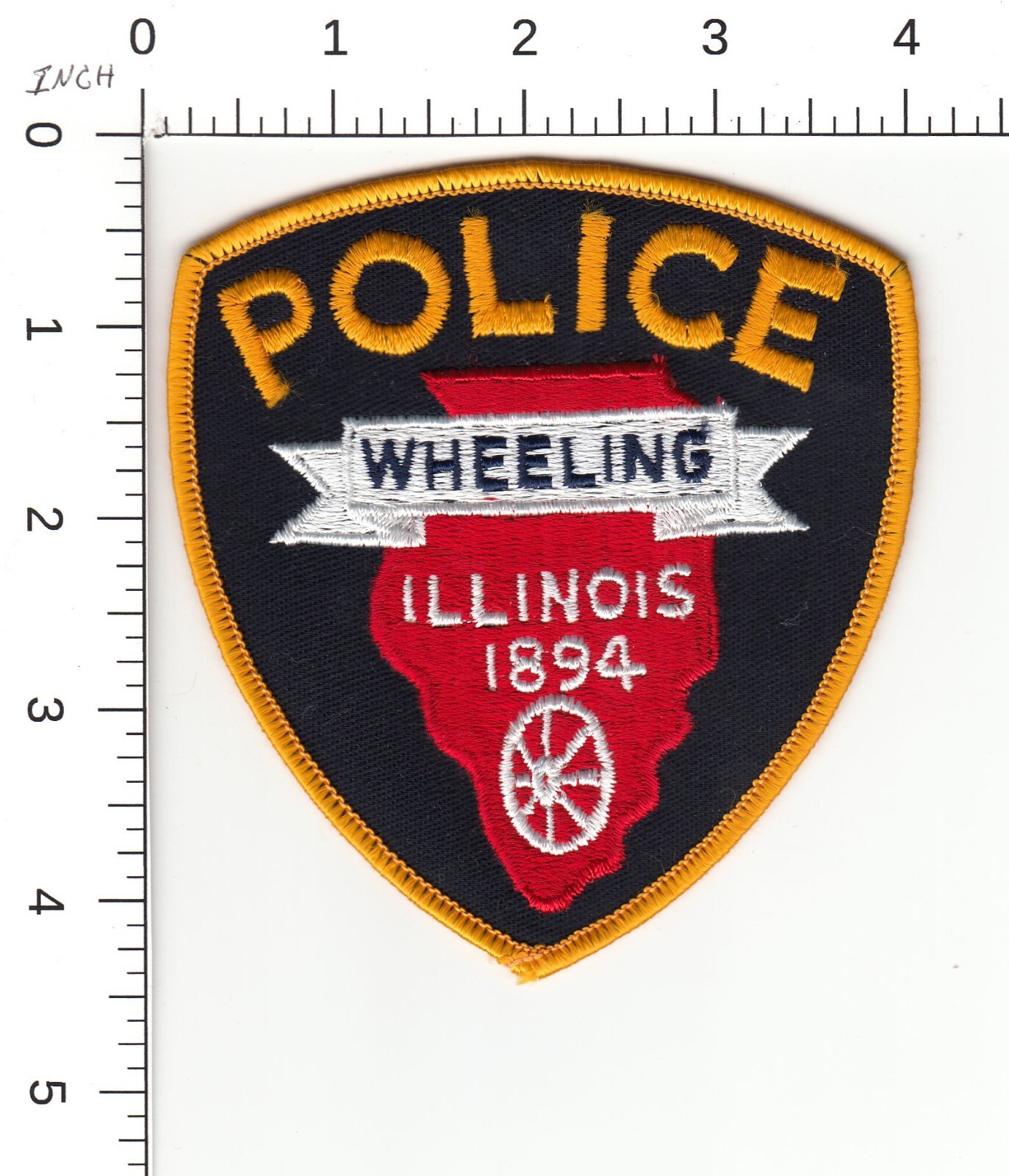 WHEELING (NON MEMORIAL ISSUE) GLD RANK -- ILLINOIS POLICE COLLECTIBLE PATCH