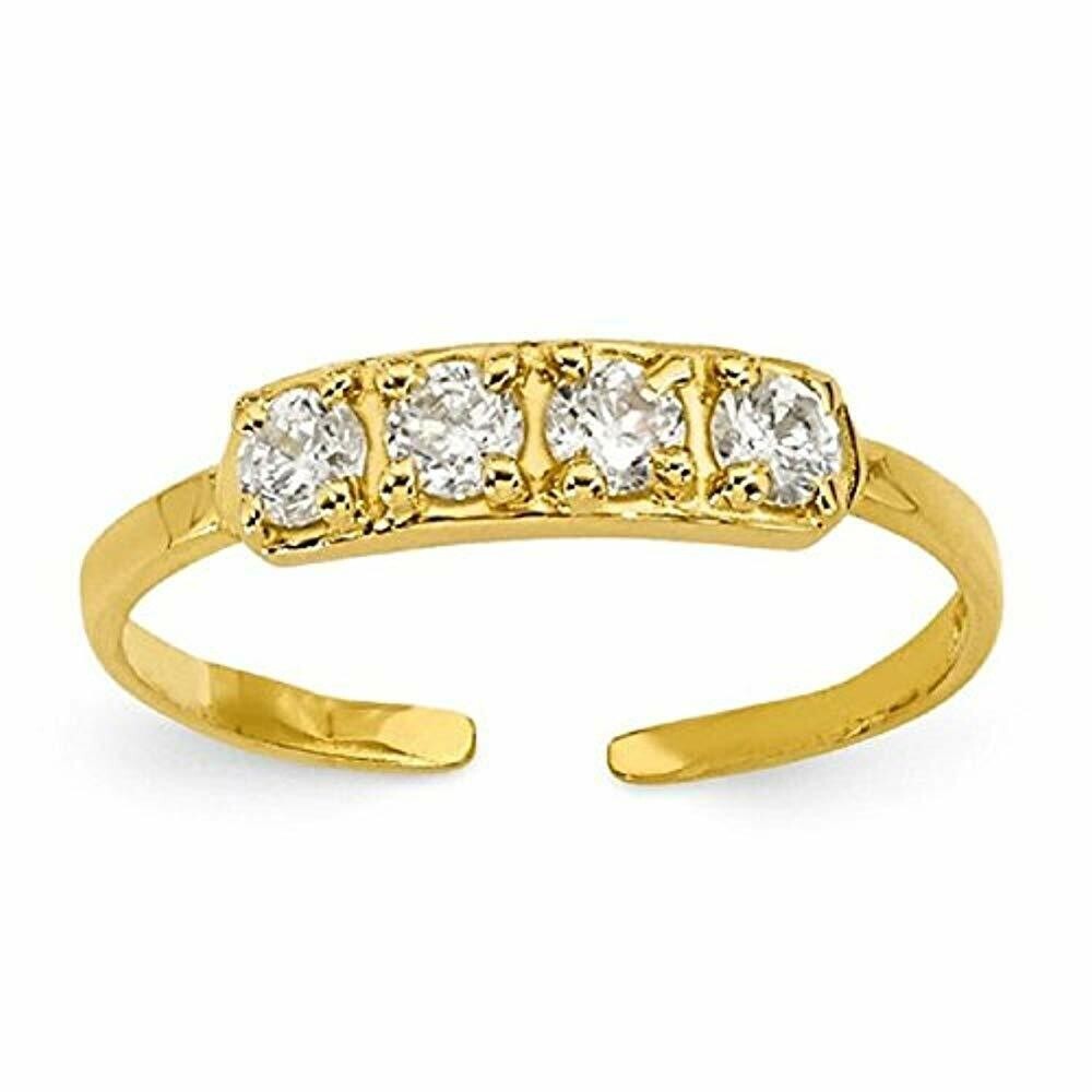 0.40 ct Round Moissanite 14k Yellow Gold Plated Toe/Midi Ring For Women's