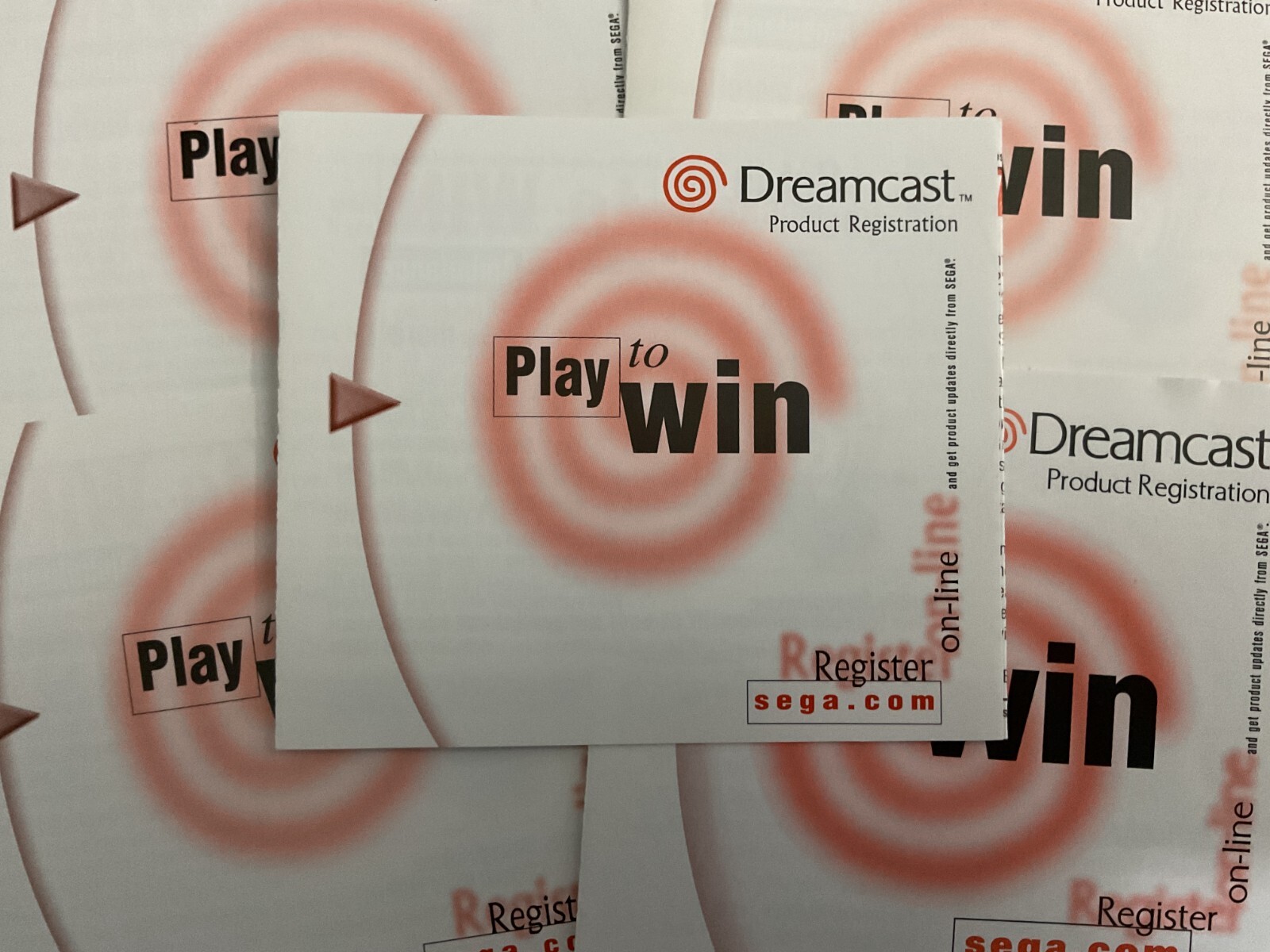 Play To Win Emergency Call Ambulance SEGA Dreamcast Registration Insert Only
