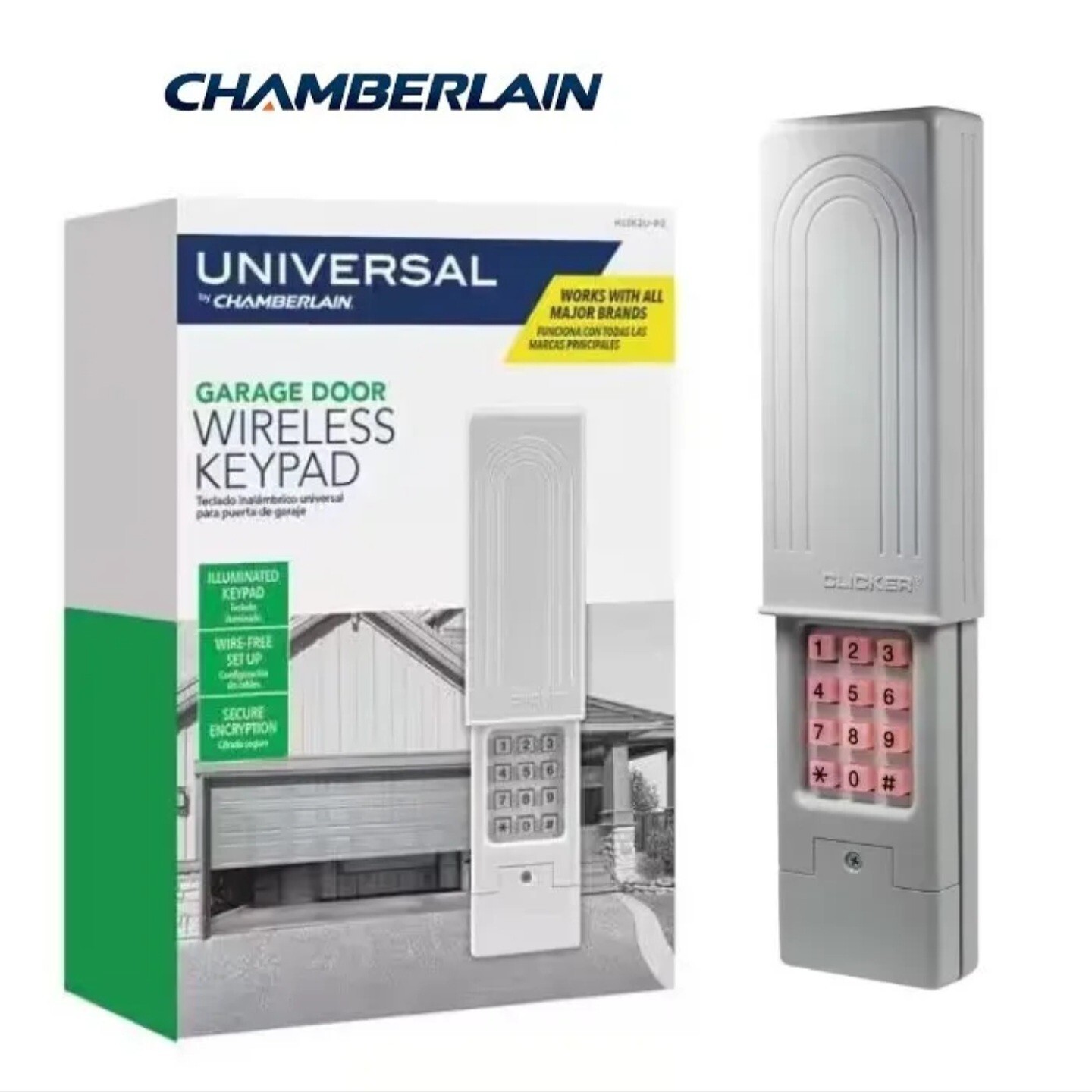 Chamberlain Universal Wireless Garage Door Opener Keypad KLIK2U-P2