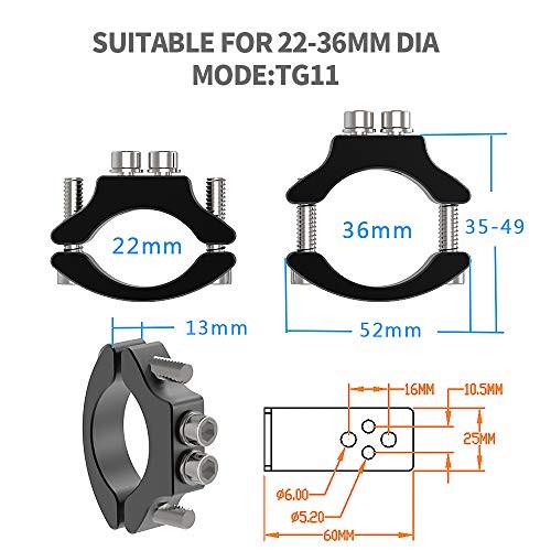 Biqing 2PCS Motorcycle Spotlight Mount Bracket Black,Universal Motorcycle Fog