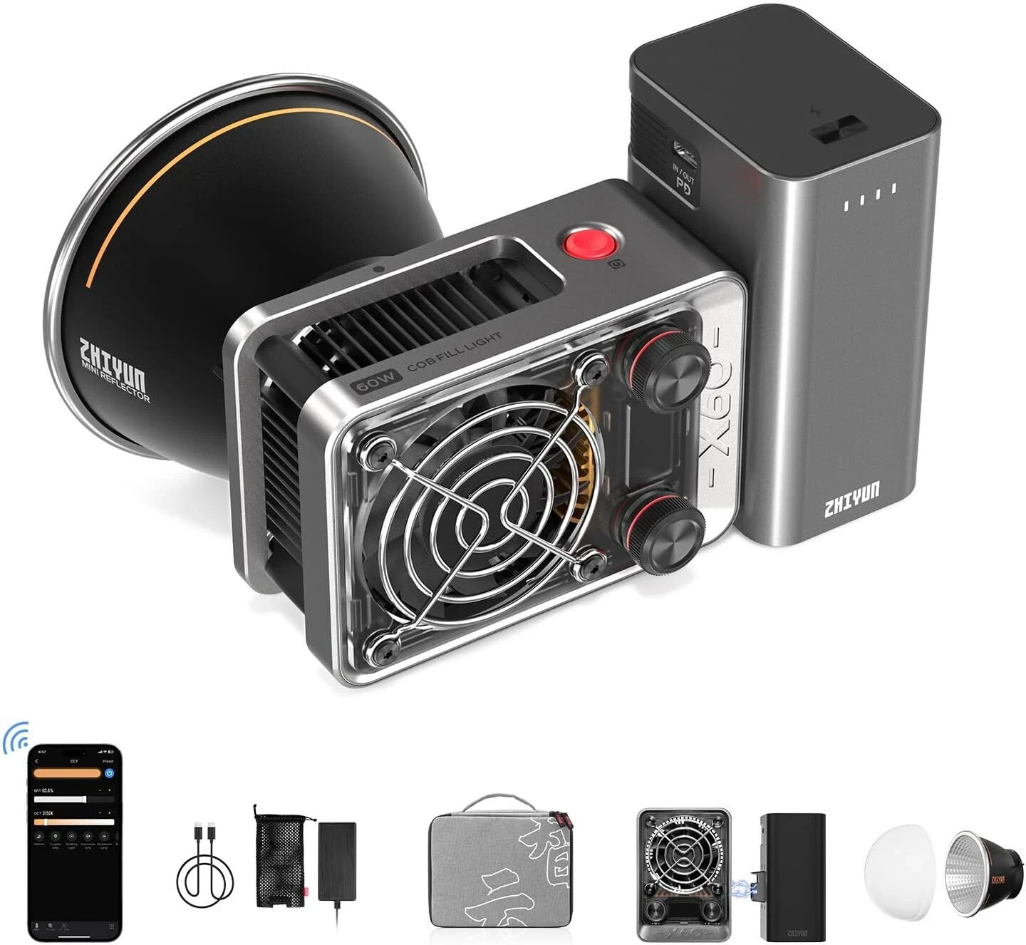 Zhiyun X60 Combo 60W Continuou LED Video Light With APP Control (OPEN BOX)