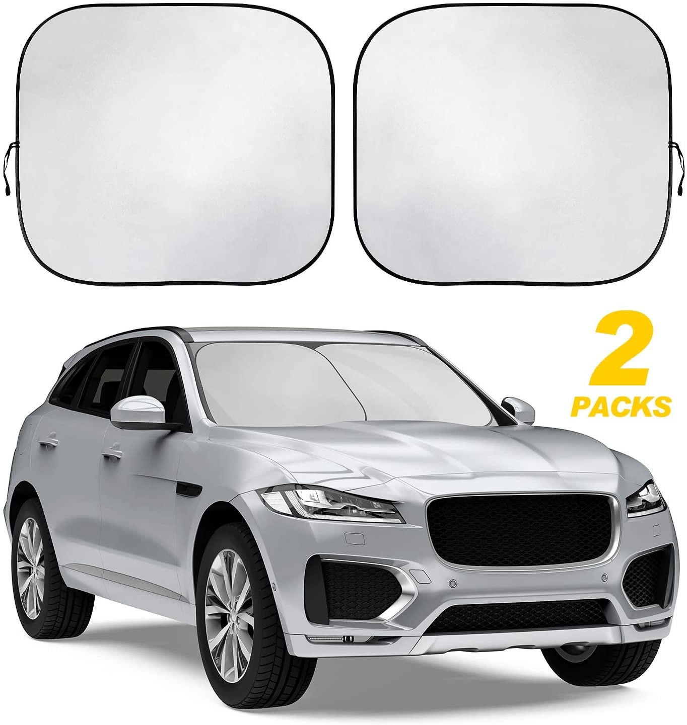 2X For Jeep Front Windshield Sun Shade Reflective Screen Foldable UV Block Cover