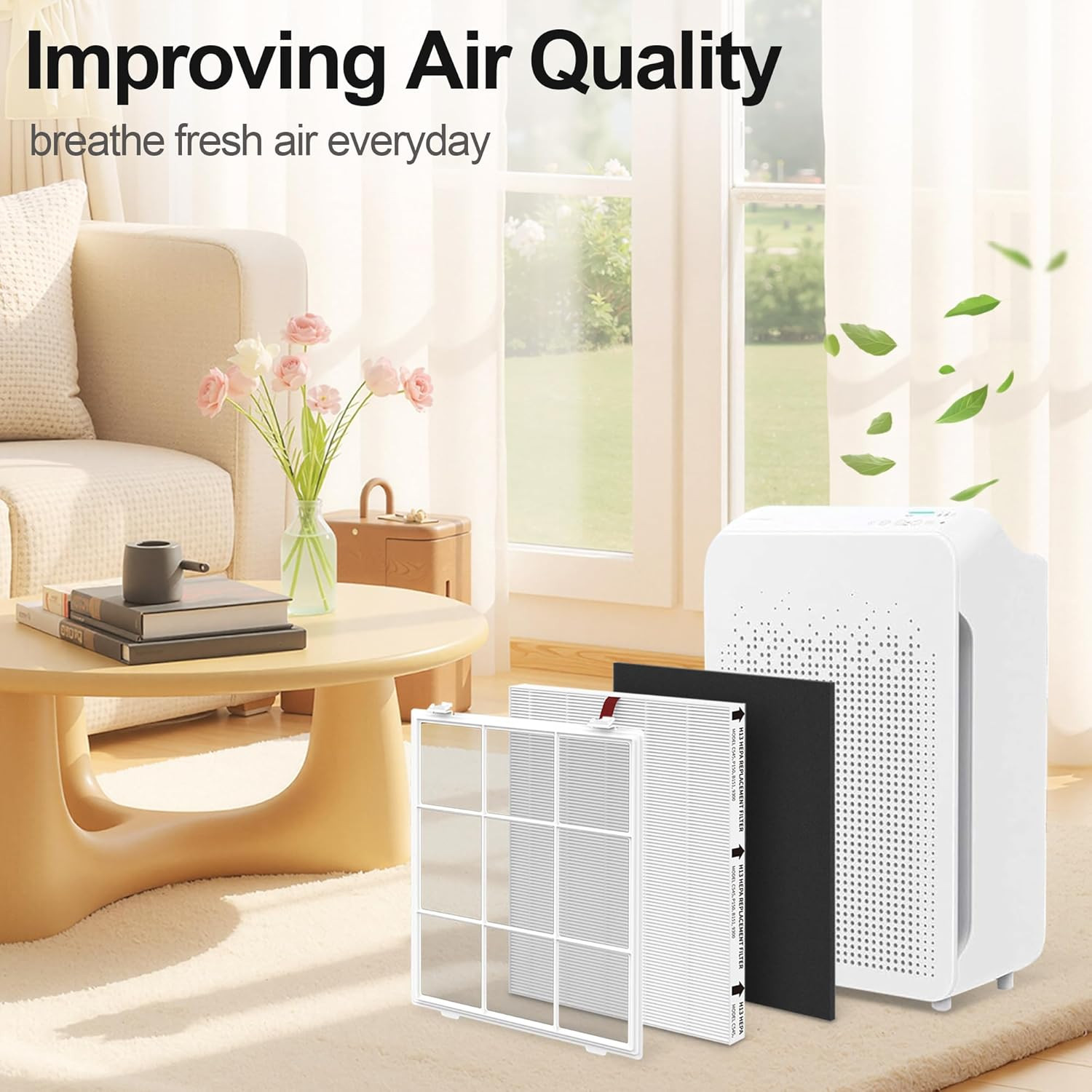 2 Pack C545 Washable Fine Mesh Pre-Filter with 2 Carbon Filters, Compatible with
