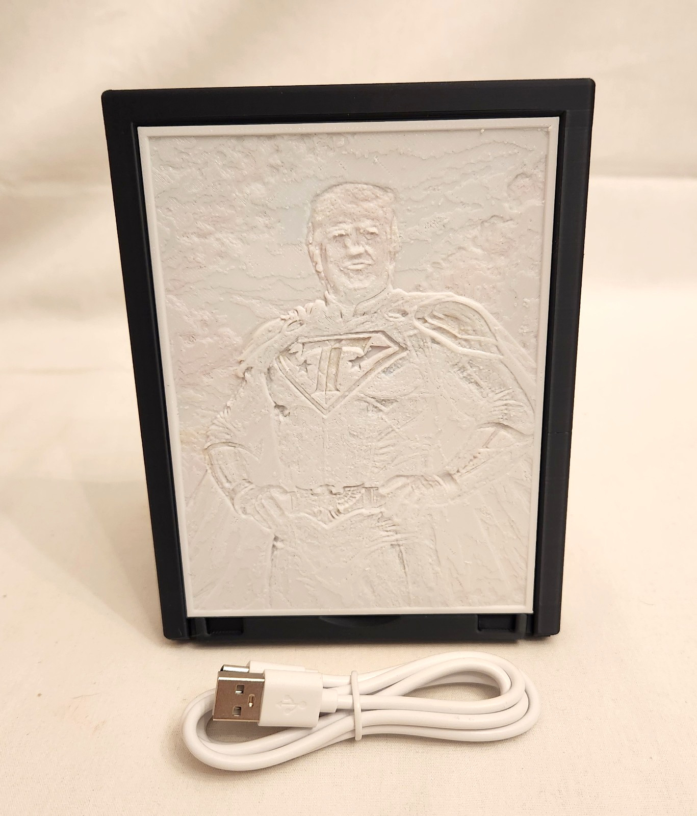 Donald Trump Super Hero Color Lithophane Night Light Desk Lamp 6 1/2"x 5"