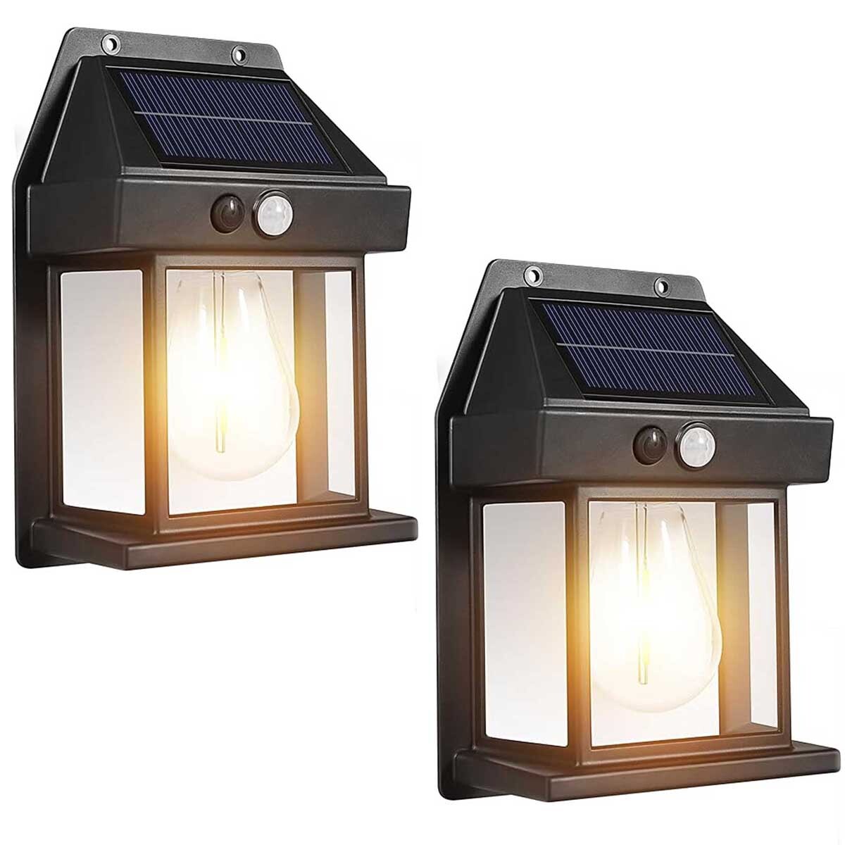 2 Pack LED Motion Sensor Solar Lights ,Outdoor IP65 Waterproof Security Lamp