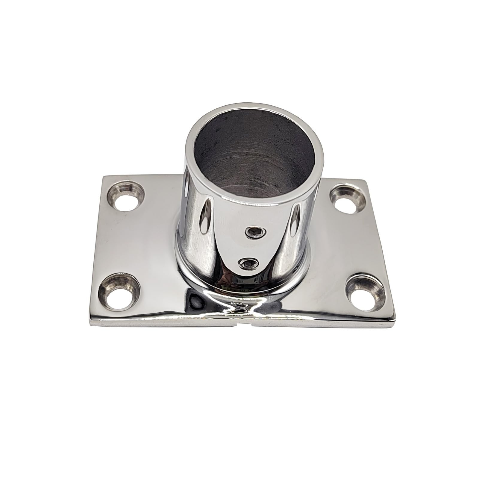 90 Degree Boat Deck Handrail Rail Fitting Rectangular Base 316 Marine Silver