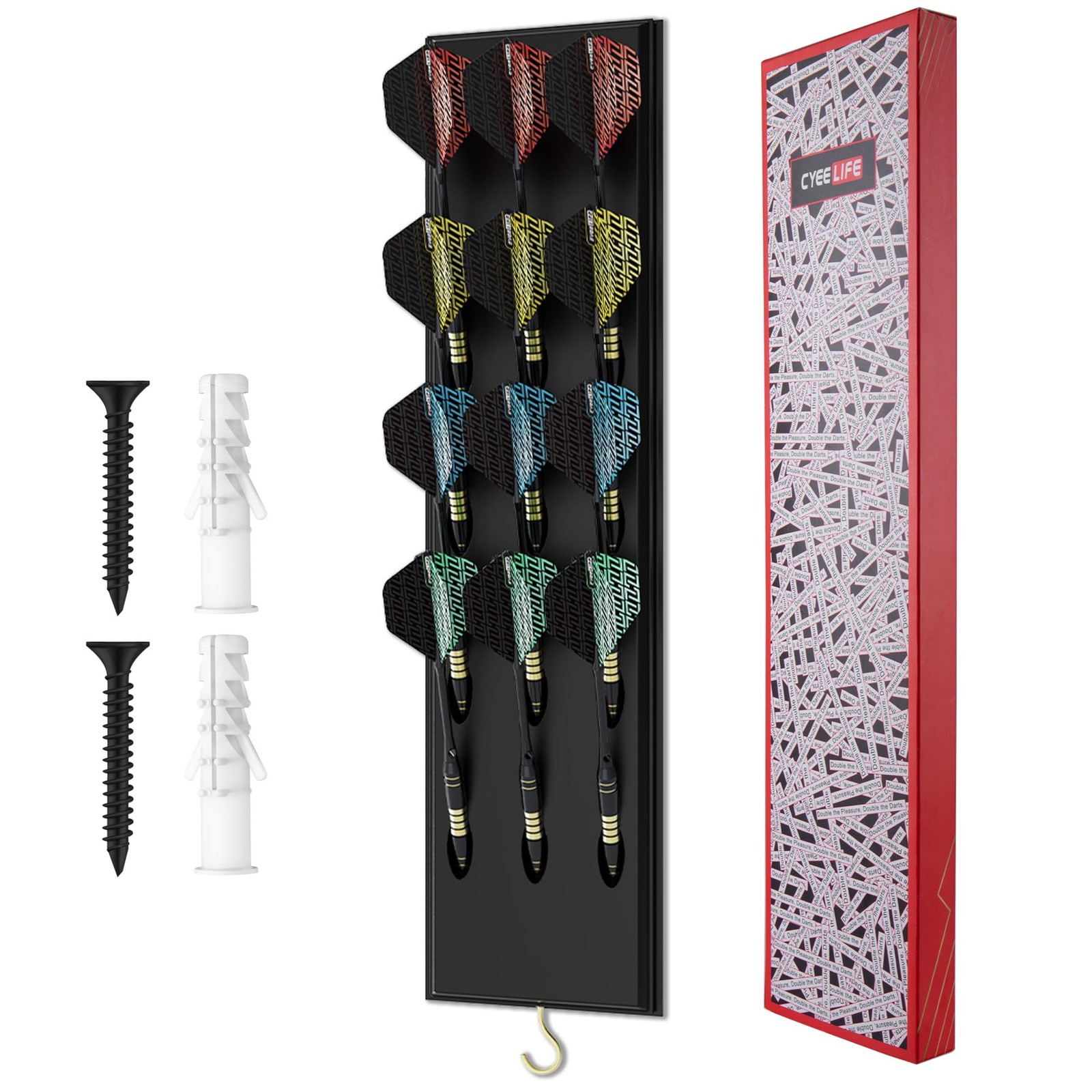 Darts Holder Wall Mounted Displays 12 Steel and Soft Tip Dart,Darts Caddy for...