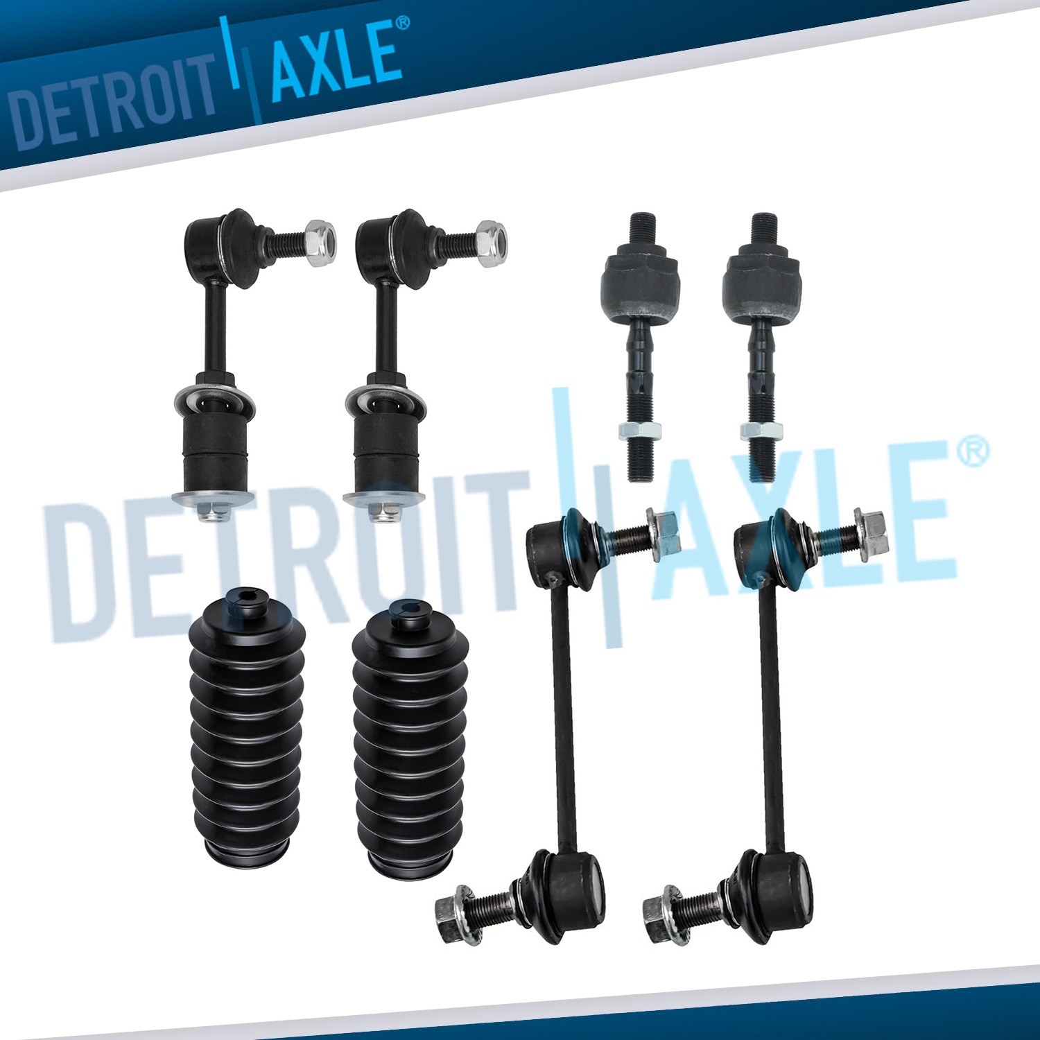 New 8pc Kit: Front/Rear Sway Bar Links + Inner Tie Rod Links + Boots for Prelude