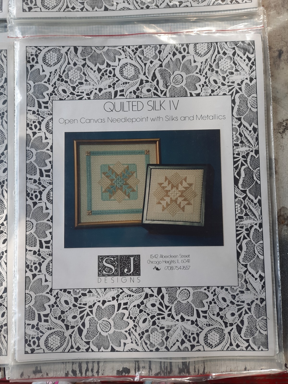 Quilted Silk Open Canvas Needlework Patterns I, III, IV and Supplement