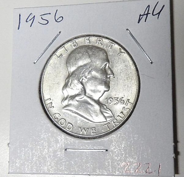 AU 1956-P Franklin Silver Half Dollar About Uncirculated Philadelphia (7325)