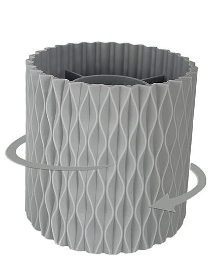 Rotating Pen Pencil Holder for Desk, 5 Slots Unique Desk Pen Organizer Grey