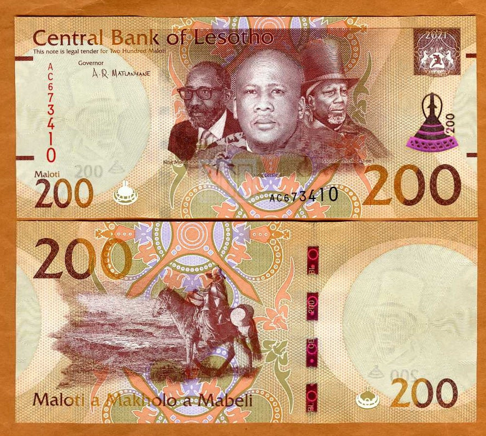 Lesotho, Africa, 200 Maloti, 2021 P-New, redesigned security, Unc