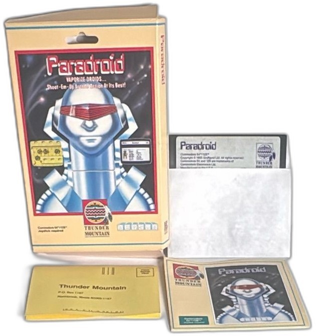 Paradroid Commodore 64 128 Thunder Mountain Boxed Complete Vintage Game 1985