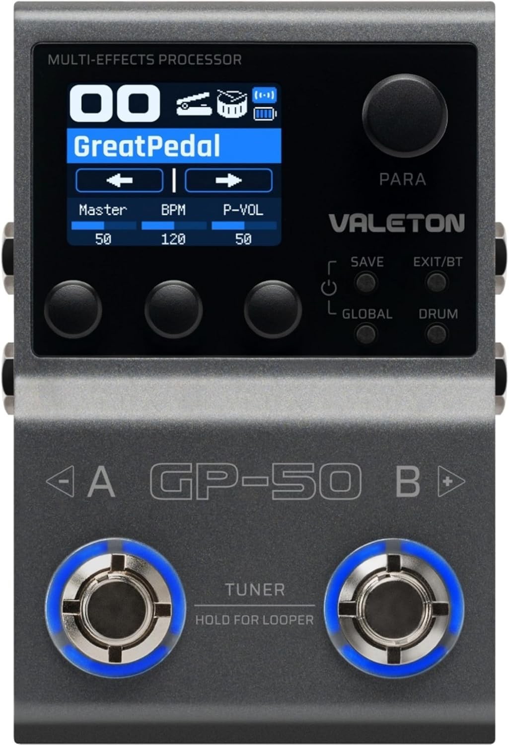 Valeton GP-50 Multi-Effects Processor | NAM & IR Loader for Guitar/Bass