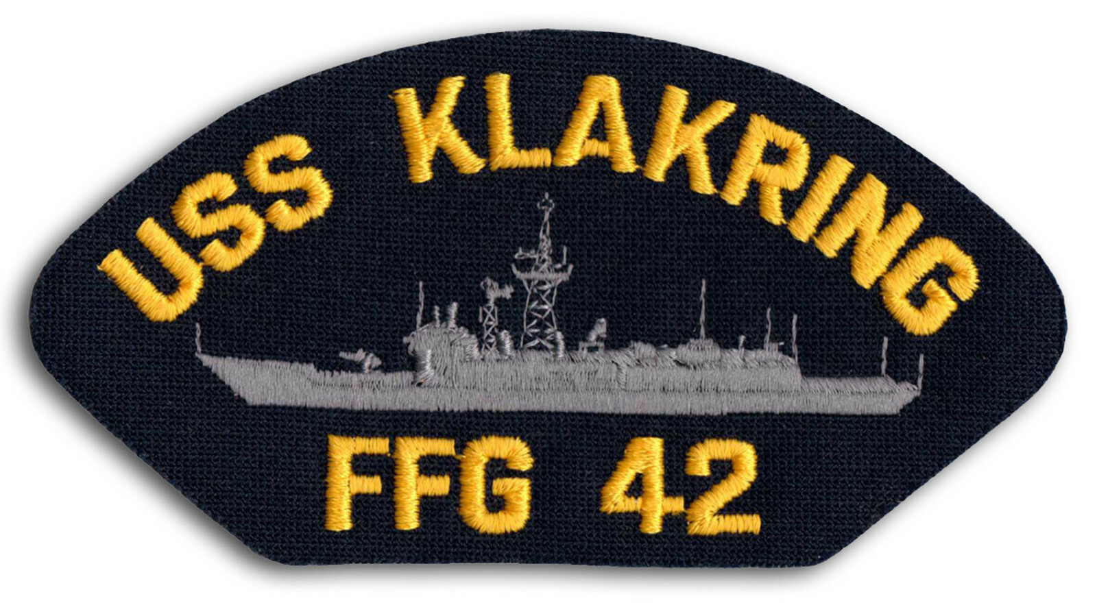 US Navy FFG-42 USS Klakring Guided Missile Frigate Cap Patch Iron-On (a)