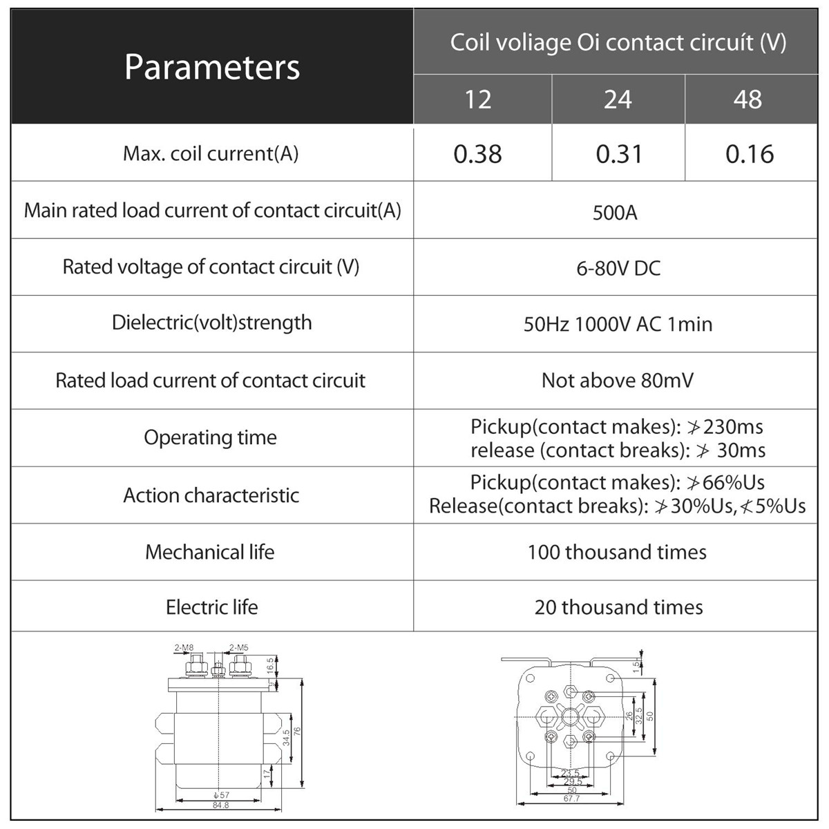 500 Amp Mobile Audio Battery Isolator and High Current Starter Relay